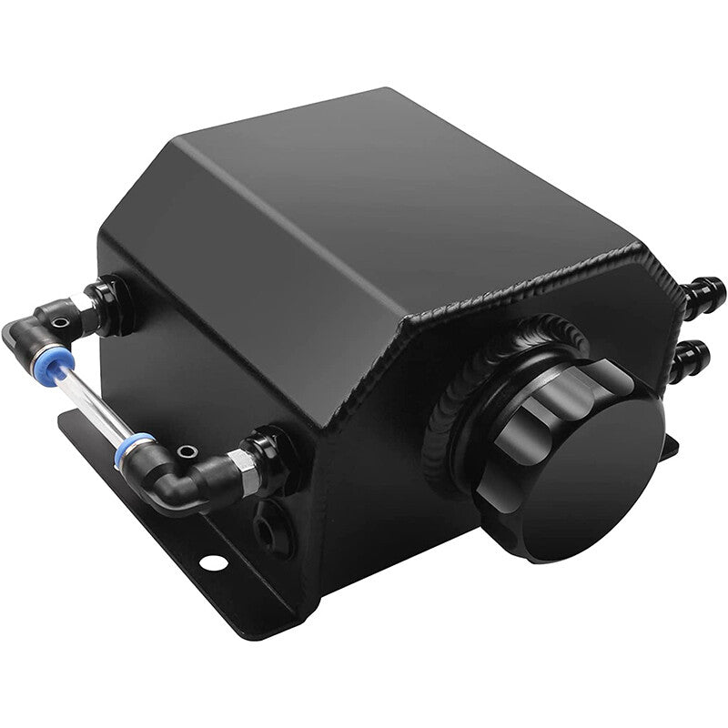 1L Black Aluminum Radiator Coolant Overflow Bottle Recovery Water Tank Reservoir v