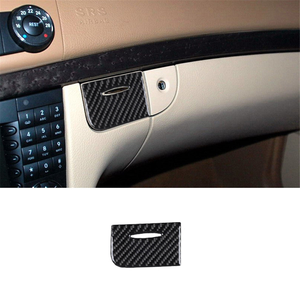 1Pcs Carbon Fiber Glove Box Handle Cover Trim for Mercedes-Benz E-Class W211