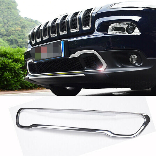 Chrome Front Bumper Lower Grille Outlet Vent Cover Trim for Jeep Cherokee 14-18