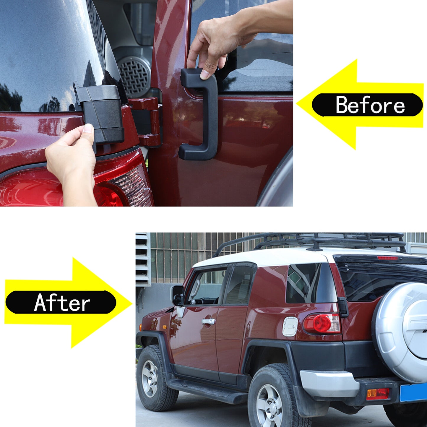 2 Matte black rear door glass lift switch cover decoration for @ Tacoma 2016-2022- v