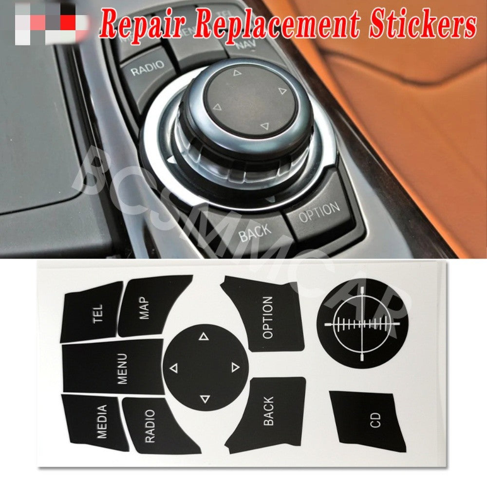 Car Multimedia Button Cover Decal Fit for BMW 3 Series E90 E92 E93 2009-2011 Q