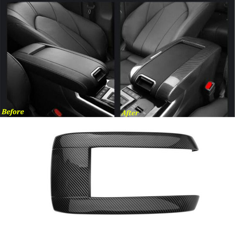 For Toyot@a Highlander 2021 22 ABS Carbon Central Console Armrest Box Cover n