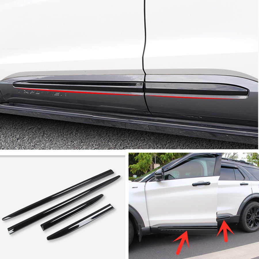 Glossy Black Body Side Door Overlay Guard Cover Trim  for ford  Explorer 2020-2023