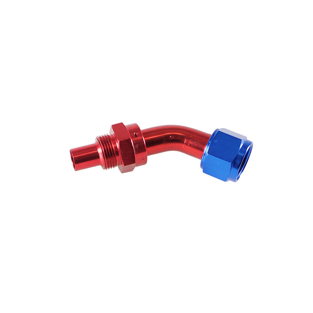 8AN PTFE Hose End Fittings 45 Degree Aluminum Swivel AN8 For PTFE Hose Only Red