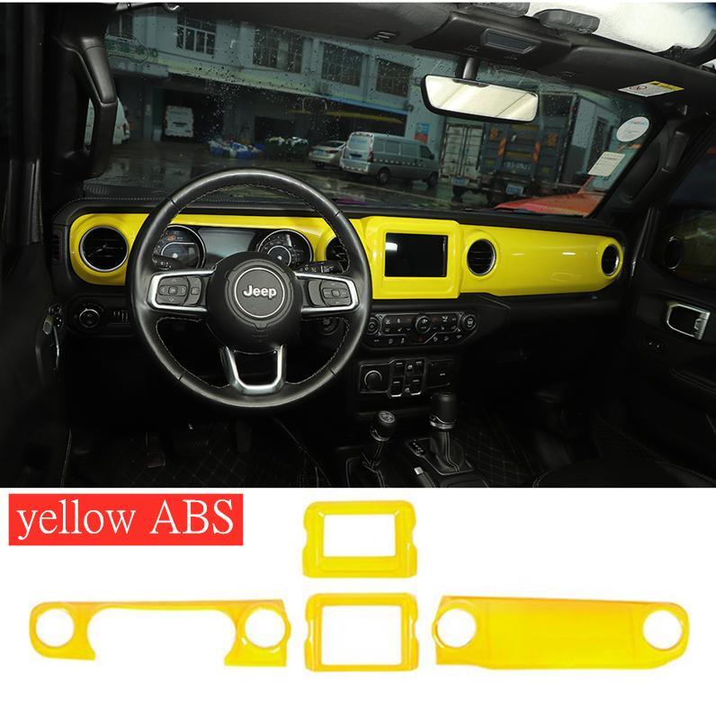 for Jeep for Wrangler JL JT 18-23 Yellow Central Control Instrument GPS Panel Cover