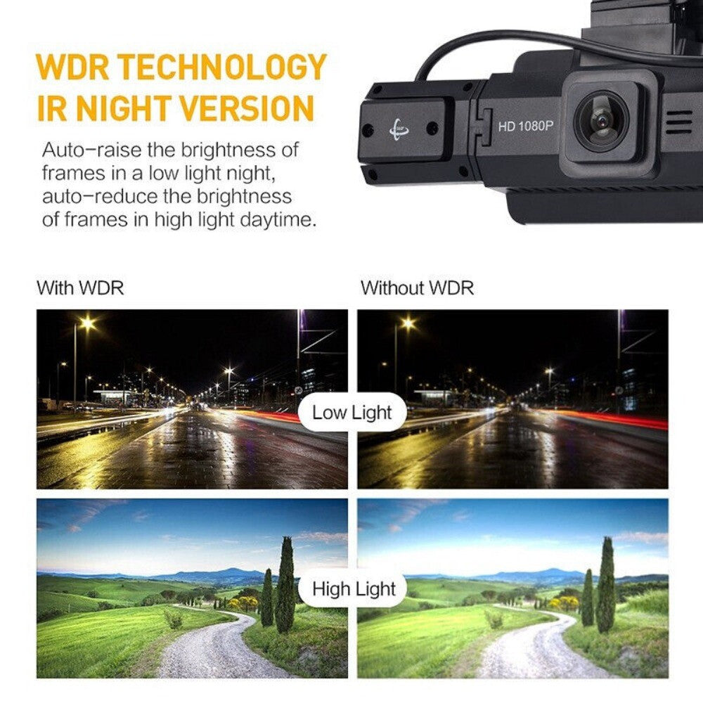 Dual-Lens Car DVR Dash Cam Video Recorder 1080P Front & Inside Camera G-Sensor n