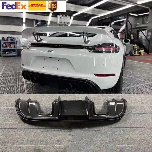 Carbon fiber rear bumper diffuser for Porsche 718 Boxter Cayman 2017 - 2021