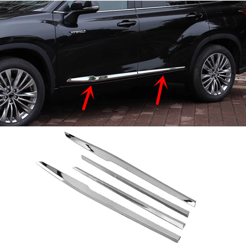 For Highlander 2020-2024 ABS outside door body side molding chrome trim v