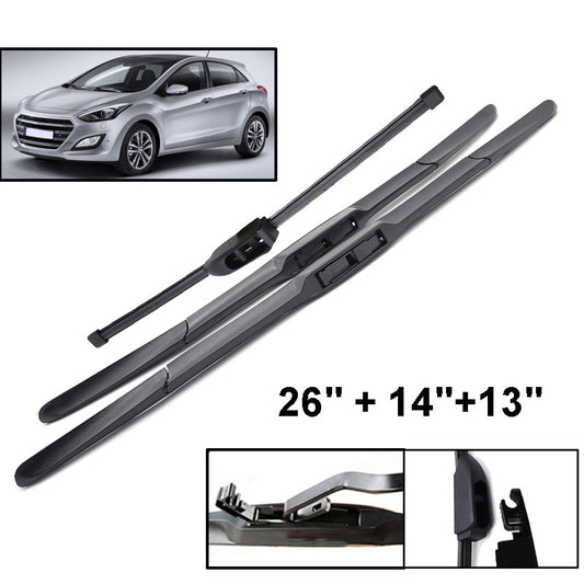 for HYUNDAI I30 GD 2012-2017 WINDSHIELD WIPER BLADES FRONT + REAR Q