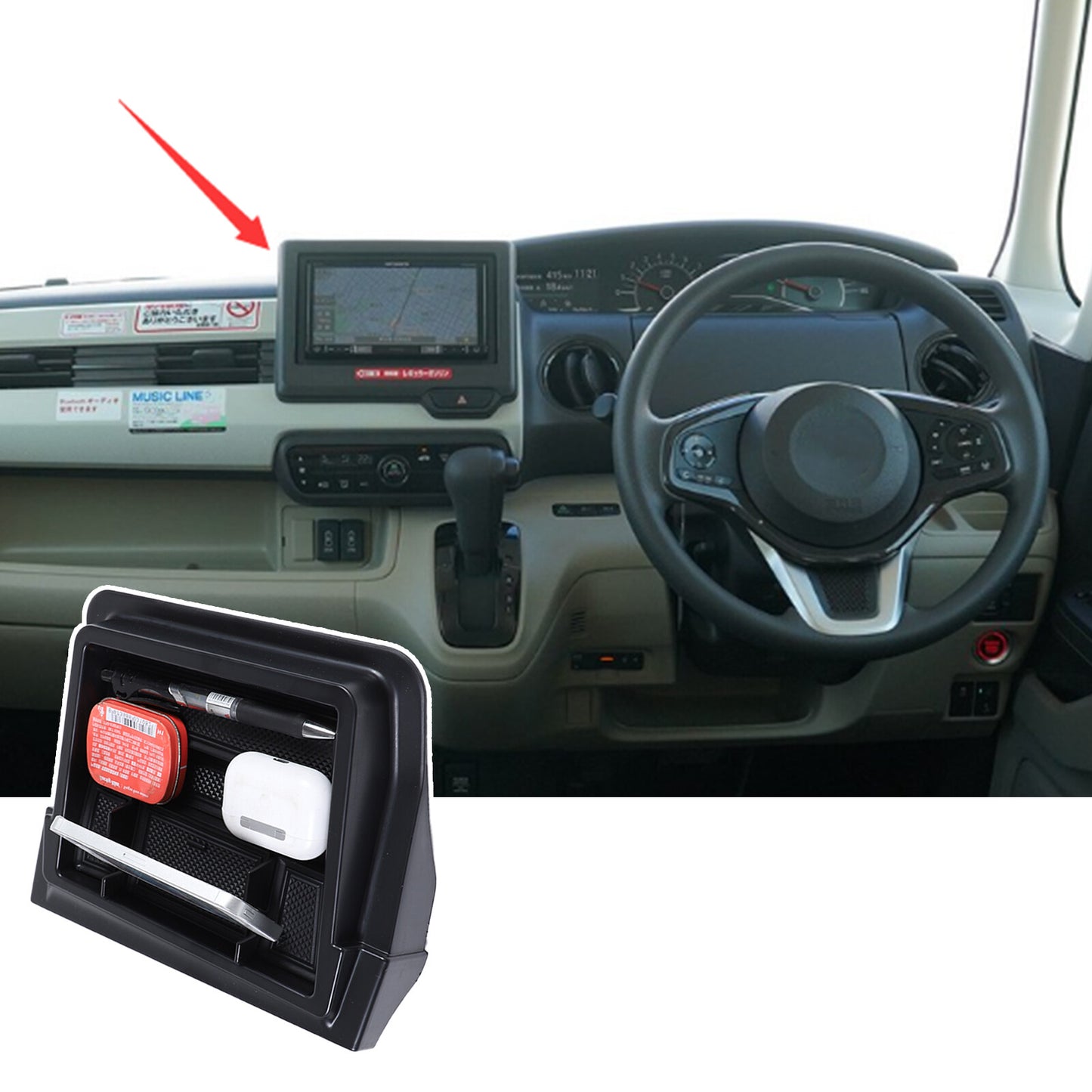 Instrument panel storage tray, instrument panel console storage box for Honda N-BOX - n