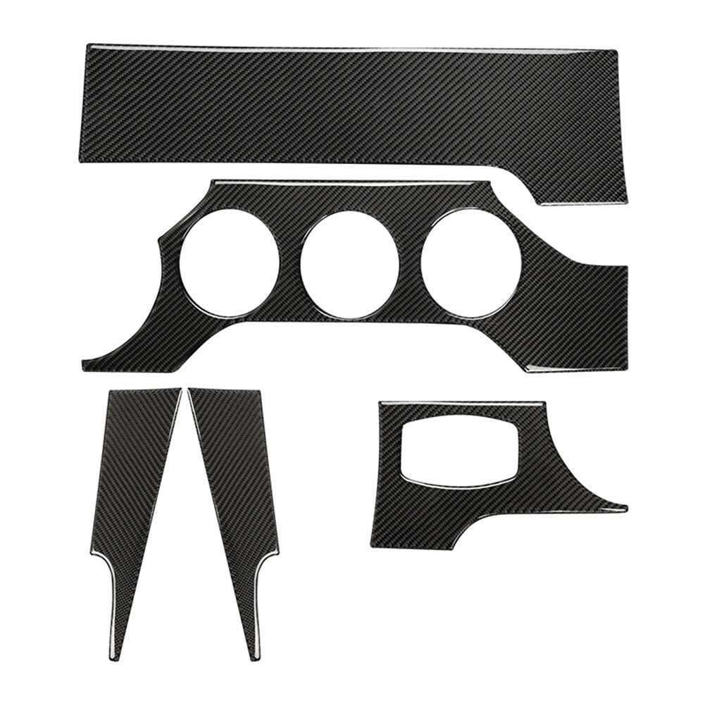 Carbon Fiber Car Interior Dashboard Panel Cover Trim Fits for Ford for Mustang 2015-2019