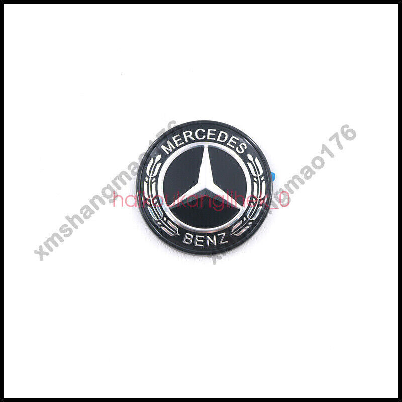 Black is suitable for Mercedes-Benz hooded flat-bottomed laurel wreath badges (adhesive).