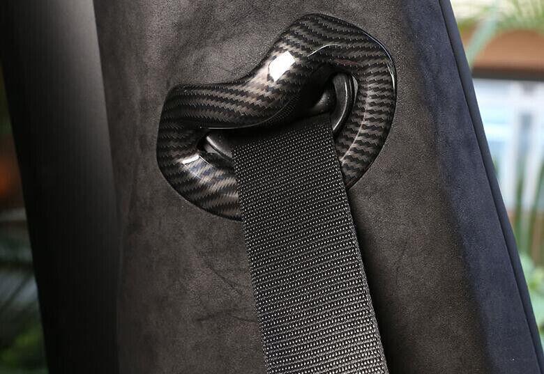 Refit Carbon Fiber Style for Seat Belt Buckle Adjust Cover Trim for BMW X6 G06 20-23