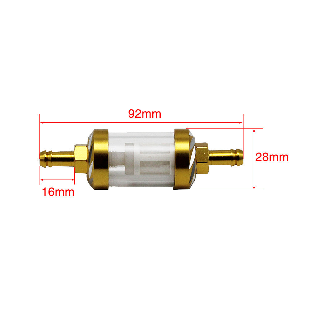 8mm CNC Red Petroleum Gasoline Fuel Line Filter for Off-Road Bikes and Motorcycles Q