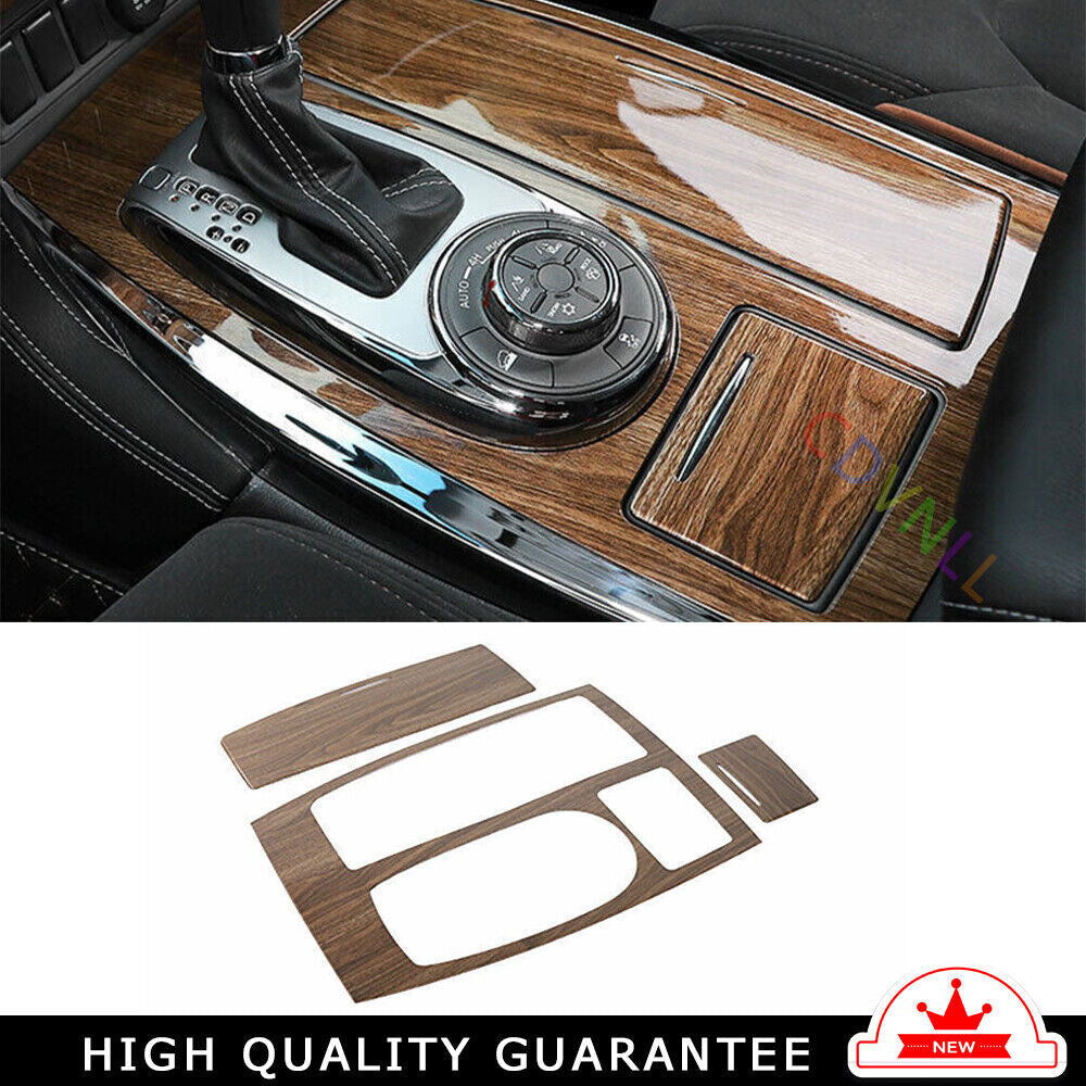 Console Gear Shift Frame Cover Trim Fit for Nissan Armada Y62 2017-20 Wood Grain