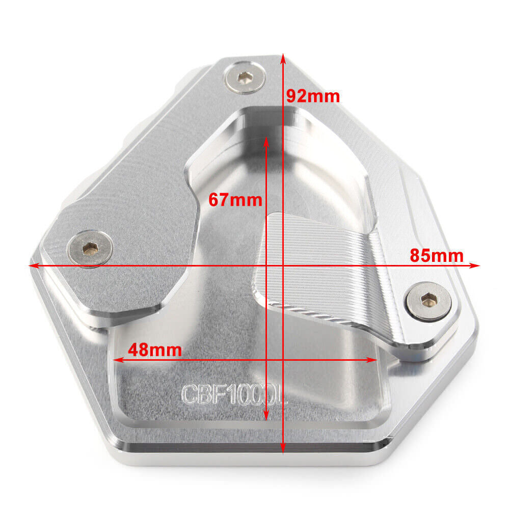 Seitenst?nder Pad Verl?ngerungs F¨¹r for Honda CRF1000L Africa Twin CNC Silber