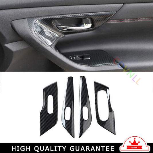 Glass Window Lifting Lock Panel 4X for Nissan Altima Teana 2013-18 Carbon Fiber