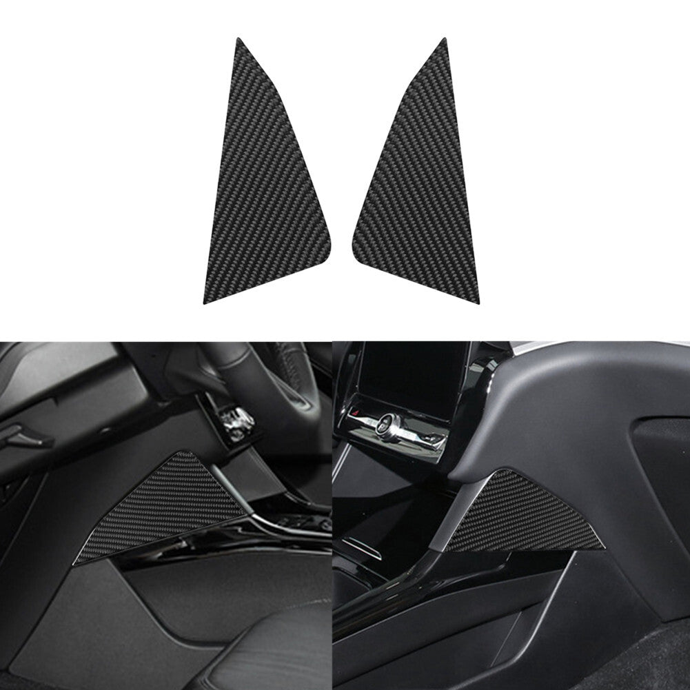 2X Carbon Fiber Center Console Side Cover Trim for Ford Explorer 2020-2023