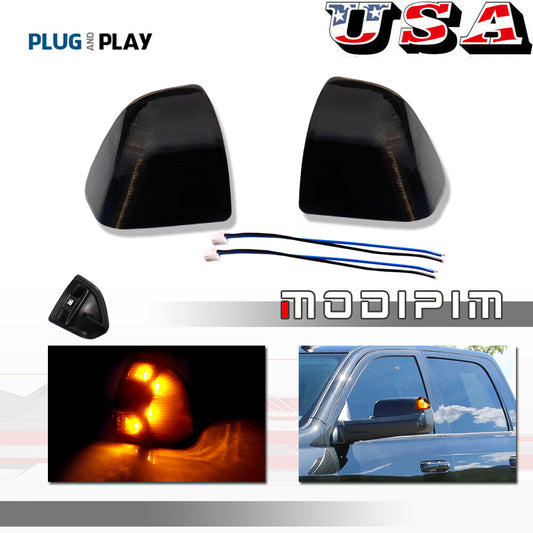 Smoke Lens Amber LED Side Mirror Turn Signal Light for Ram 1500 2500 3500- v