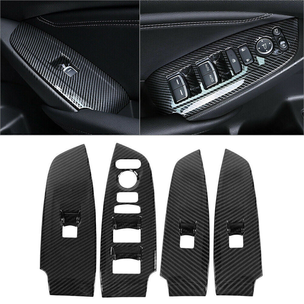 Interior Window Switch Panel Cover Trim for Honda Accord 2018-2021 Carbon Fiber