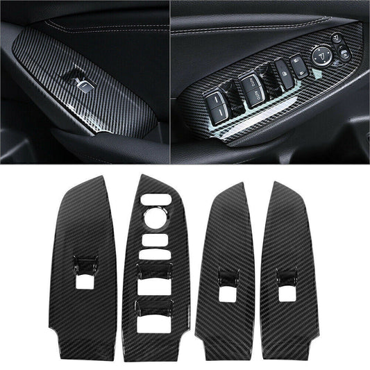 Interior Window Switch Panel Cover Trim for Honda Accord 2018-2021 Carbon Fiber