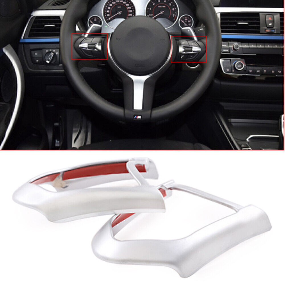 2X Steering Wheel Decoration Frame Cover Trim for BMW M3 M4 M5 1 3 Series X5M