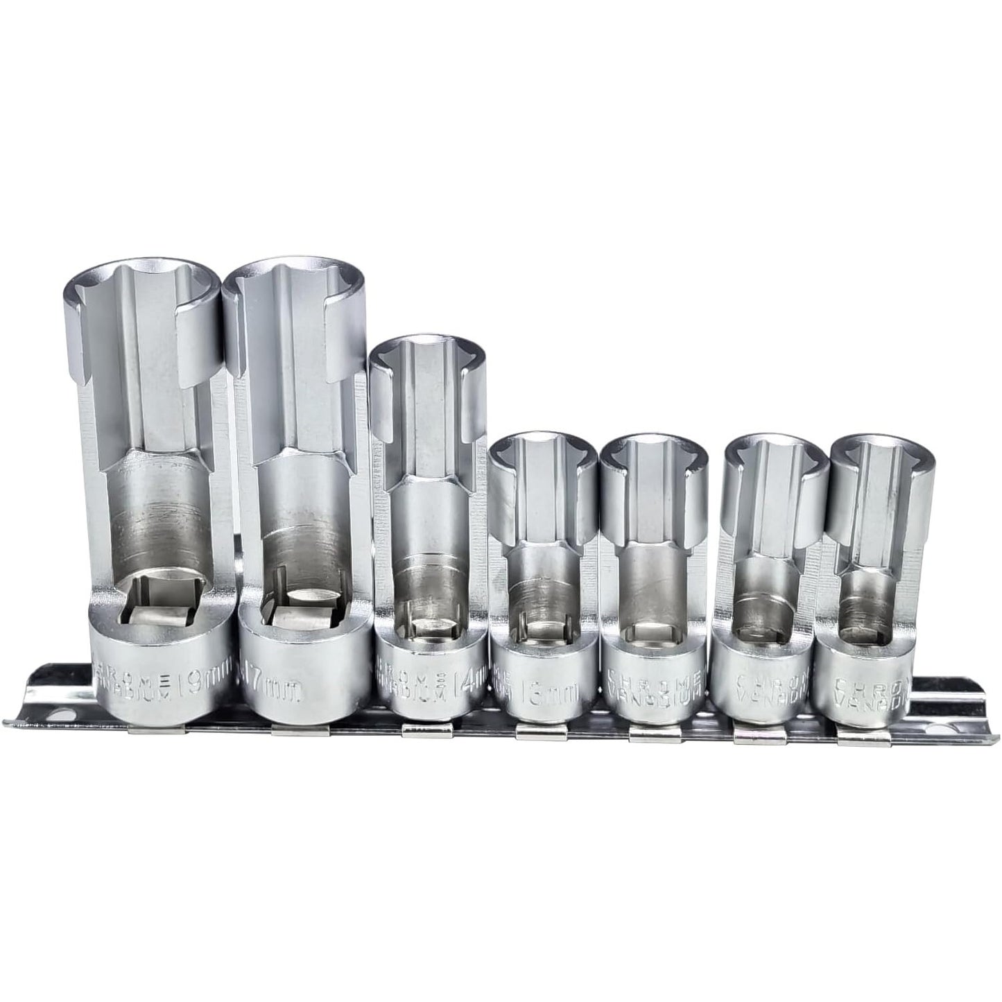 7-piece diesel injector fuel line sleeve set with horn nut wrench