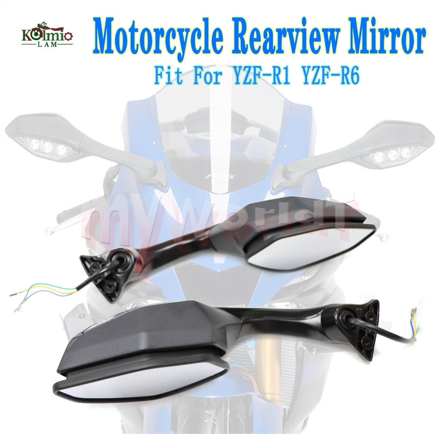 Fit For YZF R1 2015-2021 R6 17-21 Rear View Mirrors Side Mirror With Turn Signal
