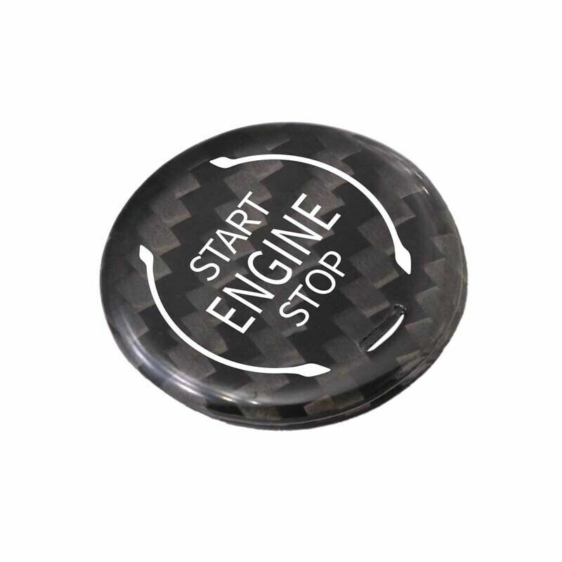 Black Real Carbon Engine Start Stop Button Cover Trim Fit for Cadillac XT4 CT5