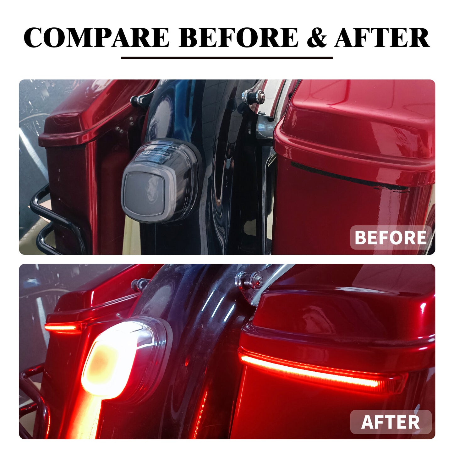 Smoke Saddlebag Turn Signal Brake Light Fit for Harley Road Electra Glide 14-23 Q