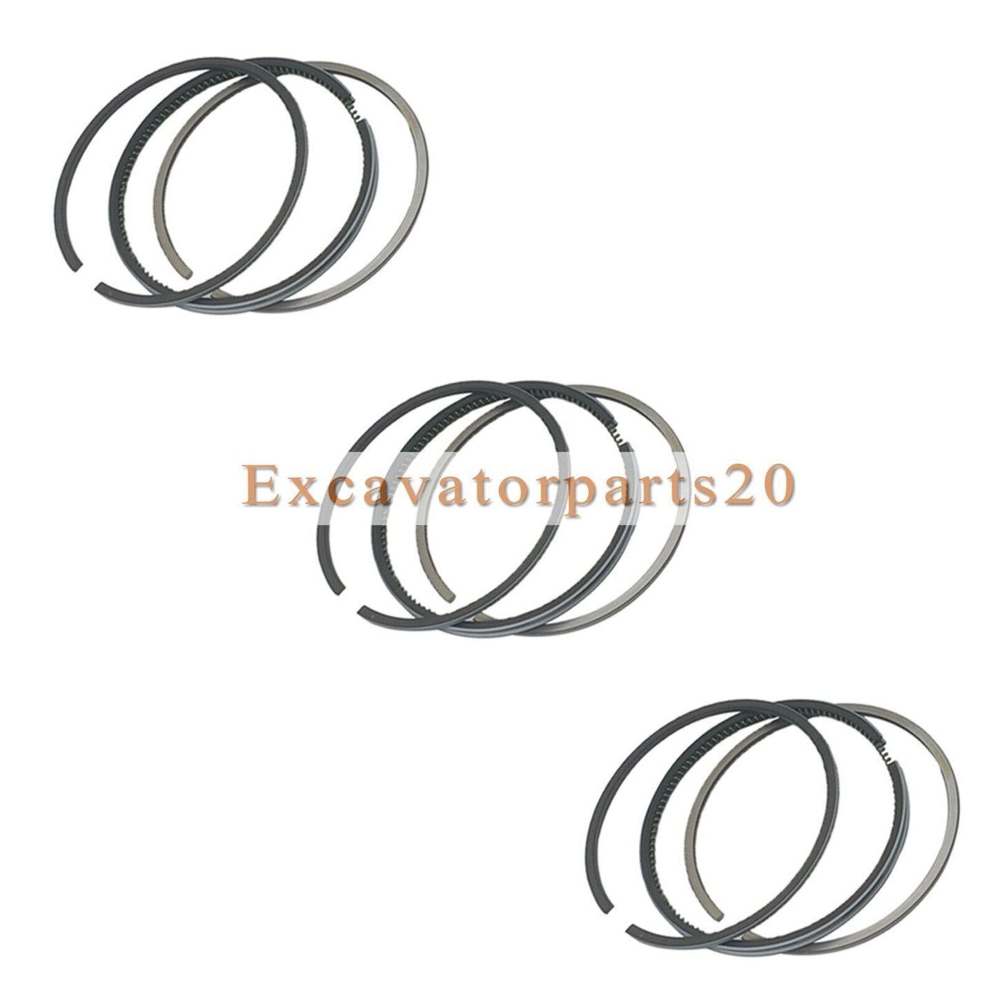 New 3-piece piston ring set suitable for 3D72 engine excavators and tractors -