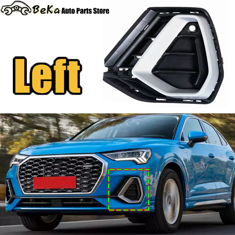 for Audi Q3 2019 2020 2021: Left front bumper fog light cover (barbecue style).