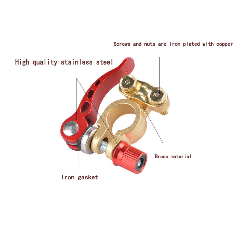 2-Pack Copper Universal Car and Truck Battery Terminals with Disconnect Switch n