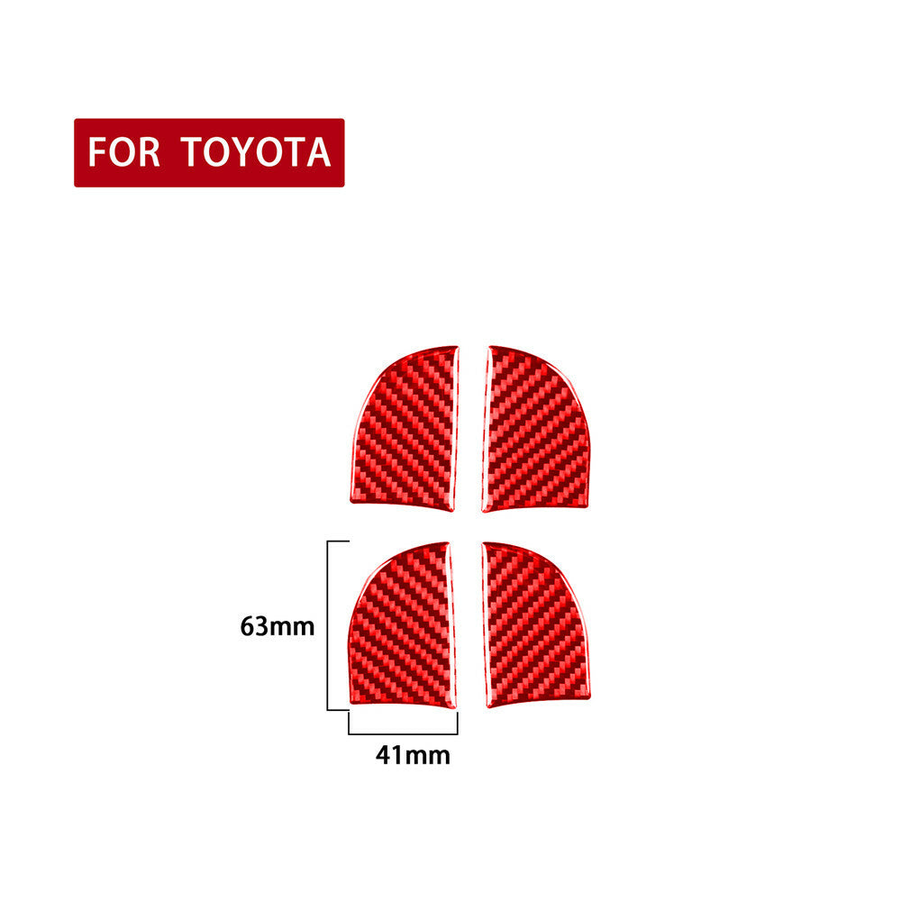 4¡Á Red Carbon Fiber Interior Door Handle Bowl Cover For T@yota for Corolla 2014-2018