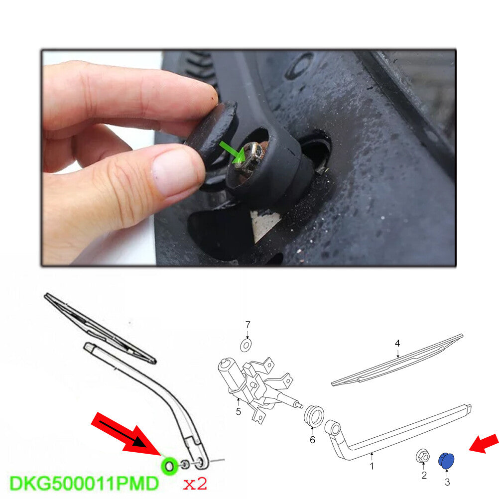 Pair Front Rear Wiper Arm Nut Cap Cover for Land Rover LR4 LR3 for Range Rover Sport Q