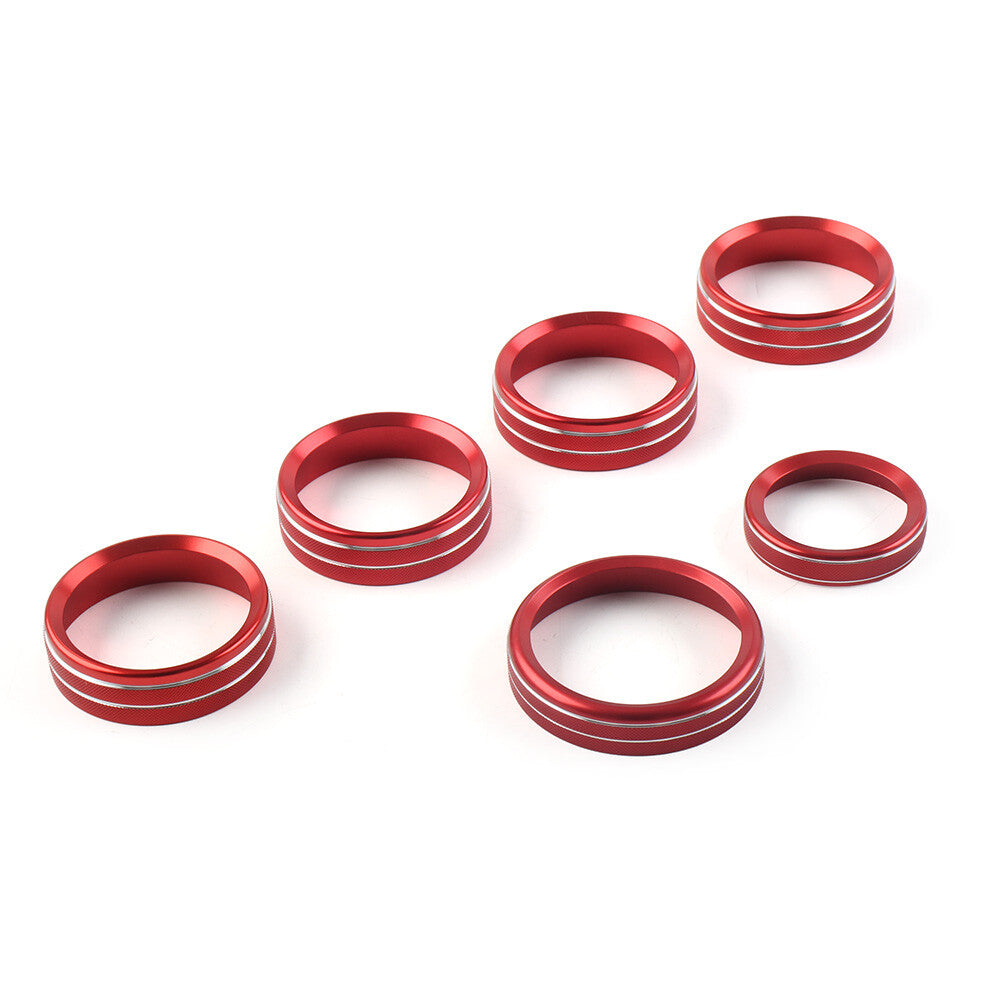 6Pcs Air Conditioner Switch CD Button Ring Knob Trim  for ford  F150 XLT 2015-2020