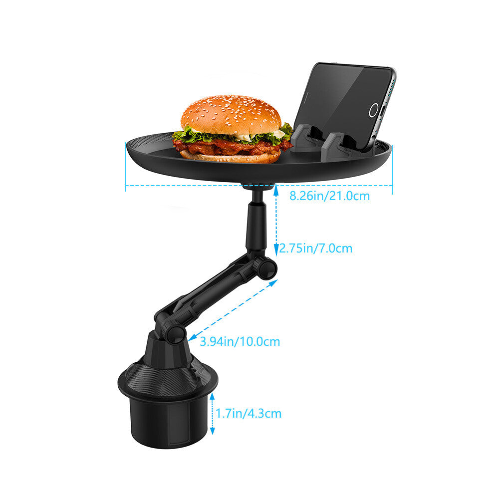 Car Travel Cup Coffee Table Stand 360 degree Swivel Mount Holder Food Tray Large Q