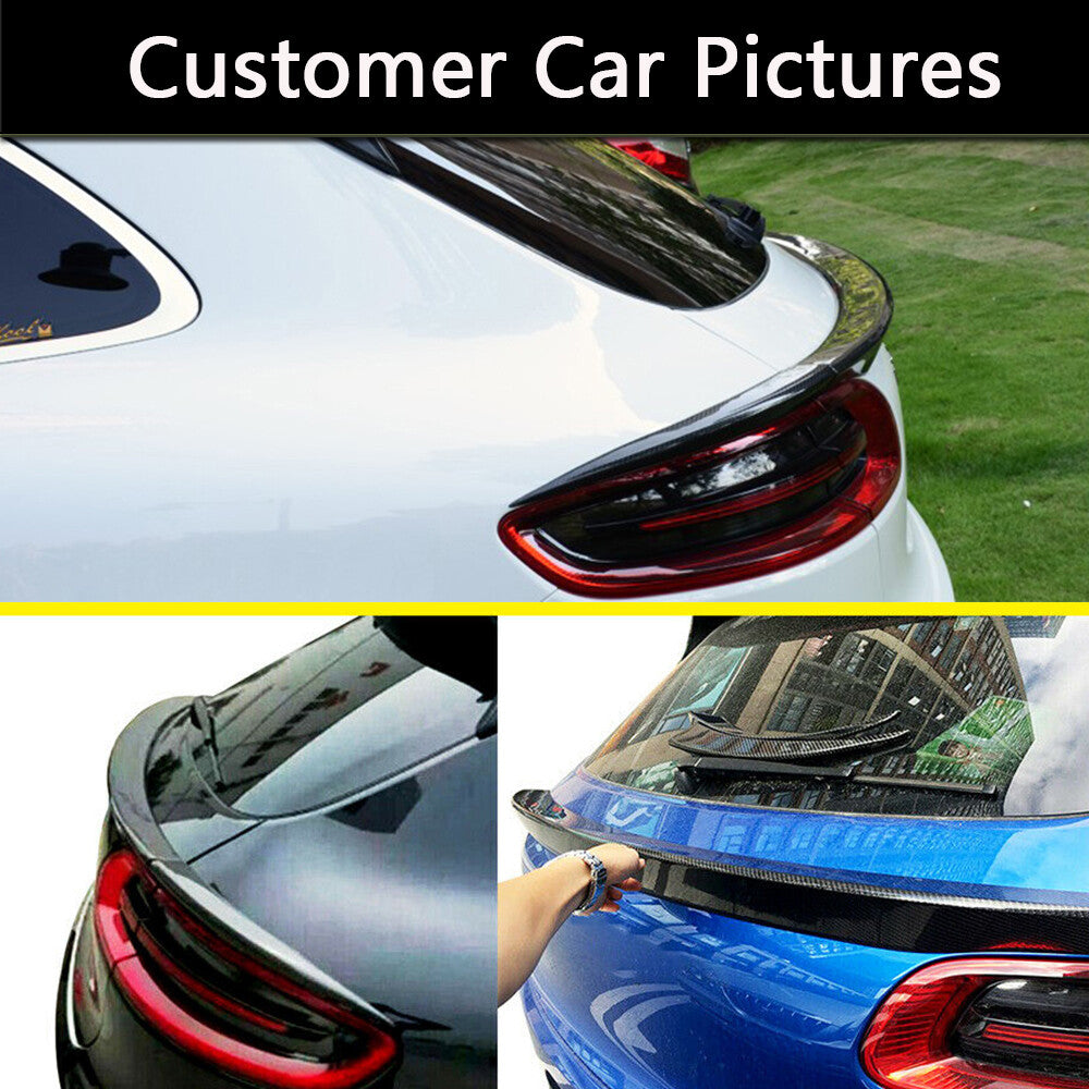 Rear Middle Spoiler Wing Lip 3PCS for Porsche Macan Sport 2014UP Carbon Fiber