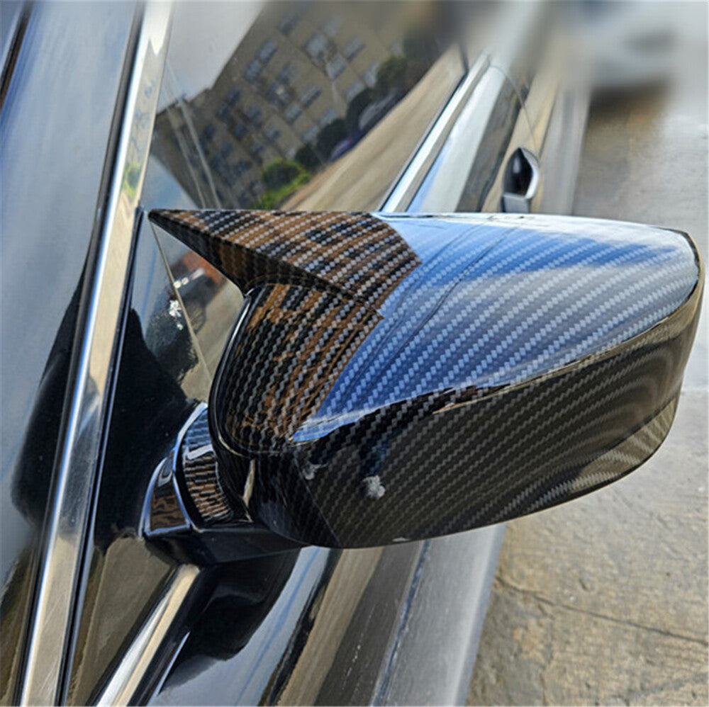 2Pcs Carbon Fiber Look Rear View Side Mirror Cover Trim for Honda for Accord 2008-13
