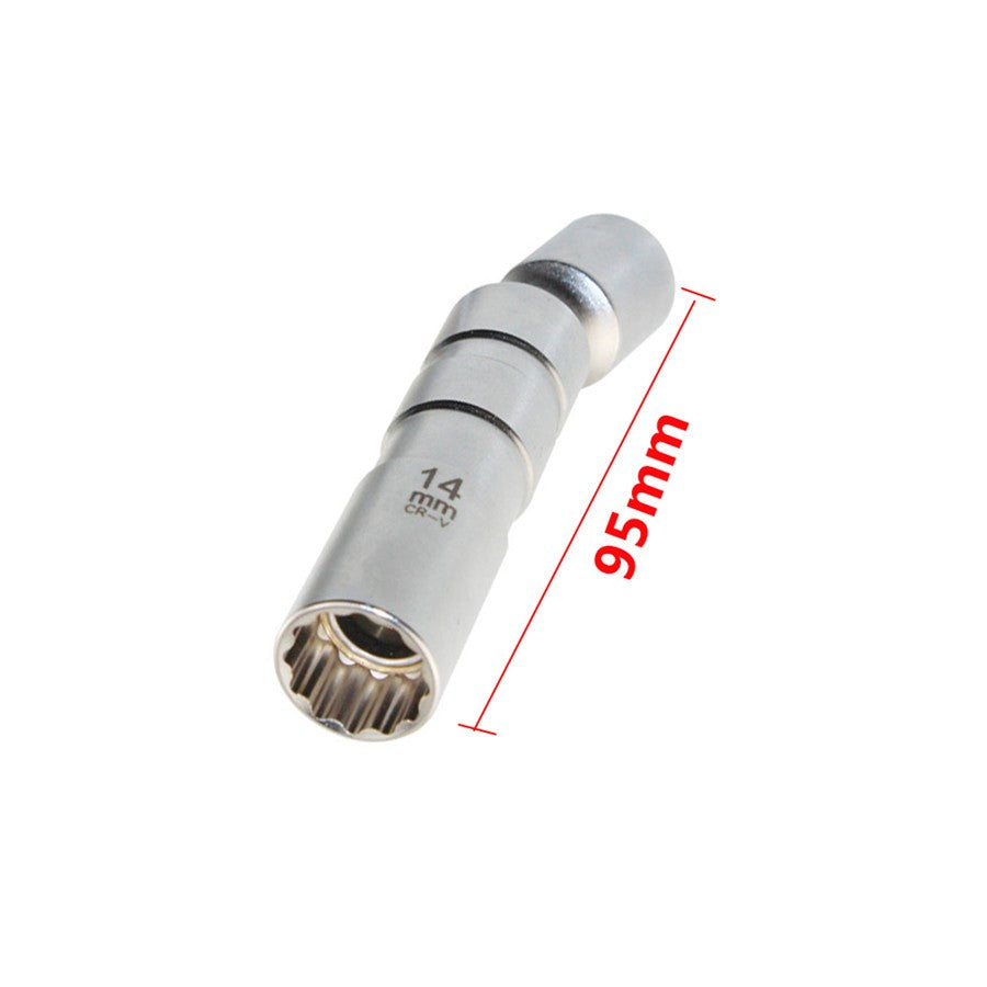 14MM Spark Plugs Socket Wrench Removal Tool 95mm Short Style Alloy Steel Car Q