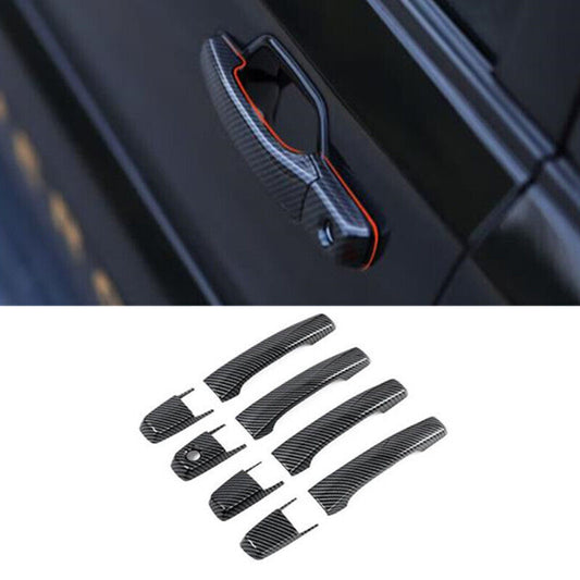 Carbon Fiber 8PCS Door Handle Cover Trim for Mitsubishi Montero Pajero 2009-2021