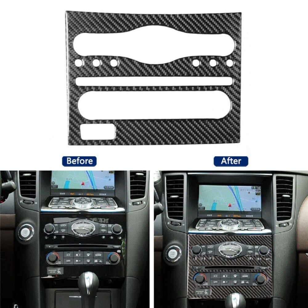 Carbon Fiber Center CD Panel Cover Trim Type-A for Infiniti FX35,FX50,FX37,QX70 n