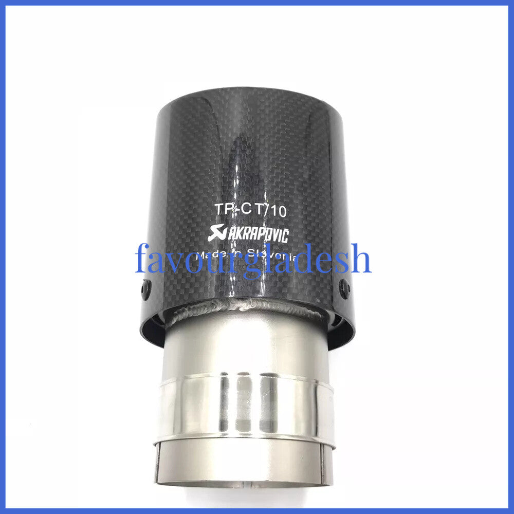 1X Universal AKRAPOVIC Exhaust Tip Muffler Pipe Carbon Fiber 2.563mm  4.0101m