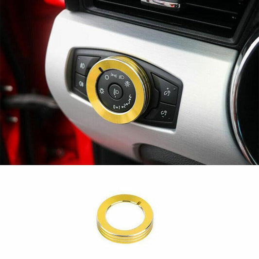 for Ford for Mustang 2015-2022 Golden Aluminum Function Control Button Button Trim