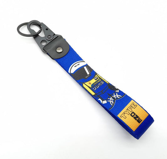 Car keychain/key ring with lanyard, car accessories, spoon, sporty blue, suitable for Nissan .