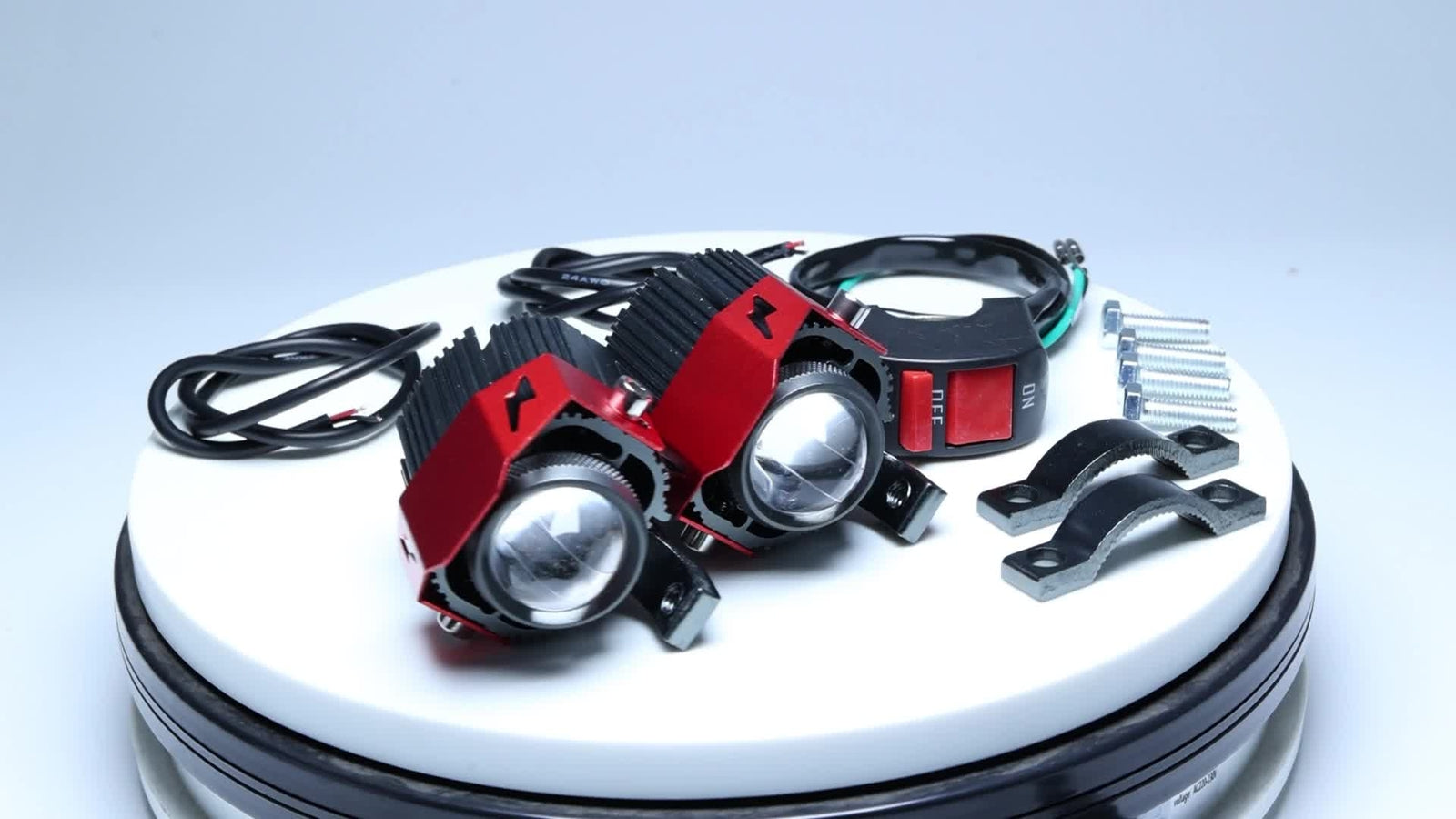 2pc 32W Dual Color Motorcycle Headlight Motorbike Driving Fog Spot Lights Switch Q