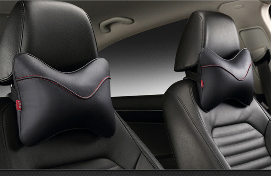 2x Car Wear-Resistant PU Leather Car Headrest for Seat Head Neck Rest Pillow Travel