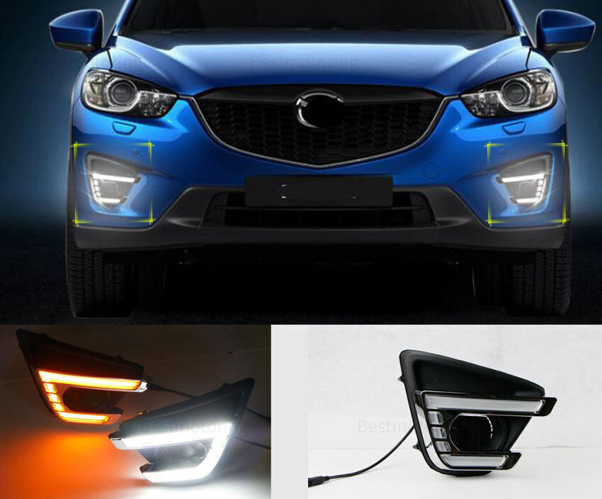 LED DRL Front Daytime Running Light Fog Turn Lamp for MAZDA CX-5 CX5 2013-2015 n