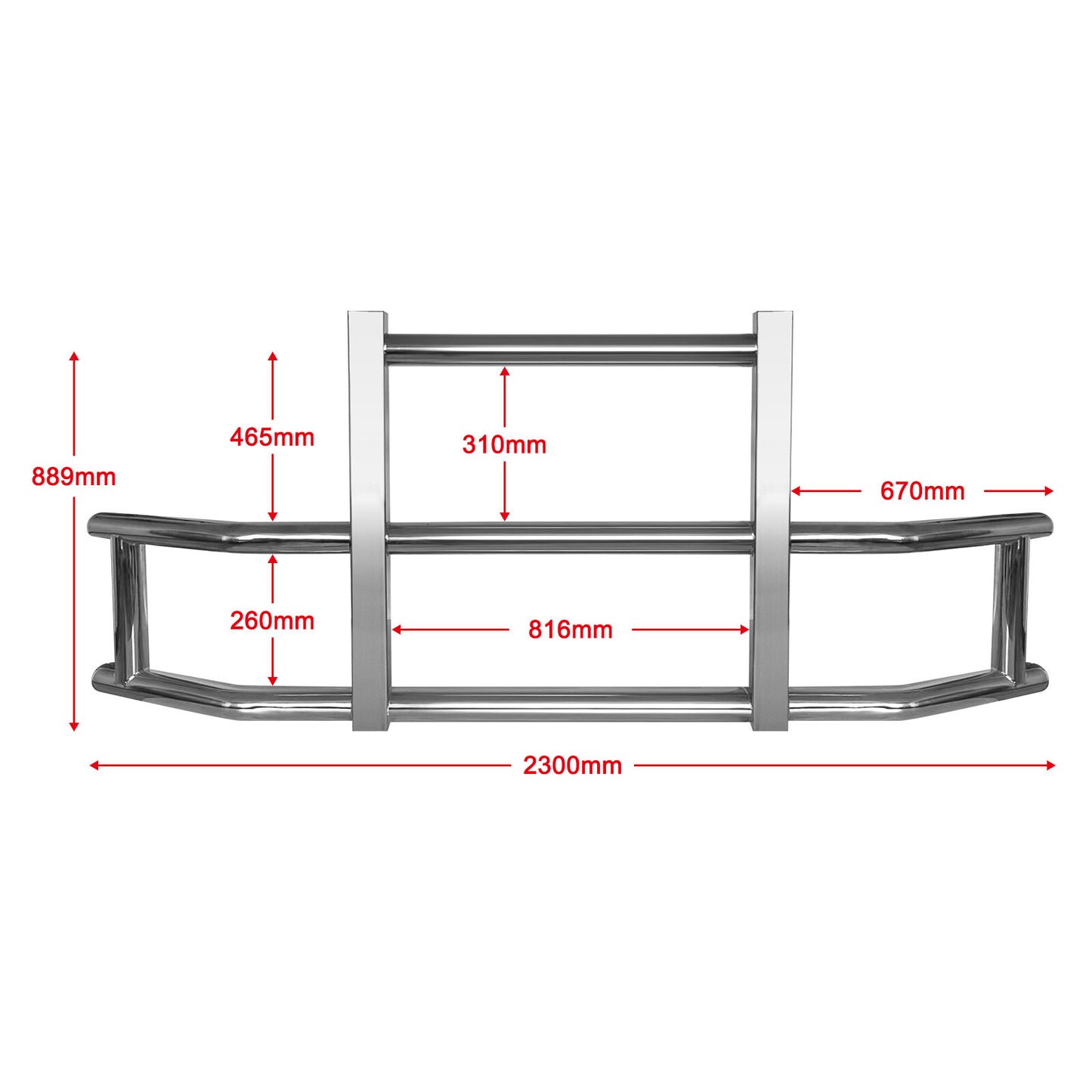 3 Diameter Stainless Steel Deer Guard Bumper for Kenworth T680 2022 w/ Brackets v