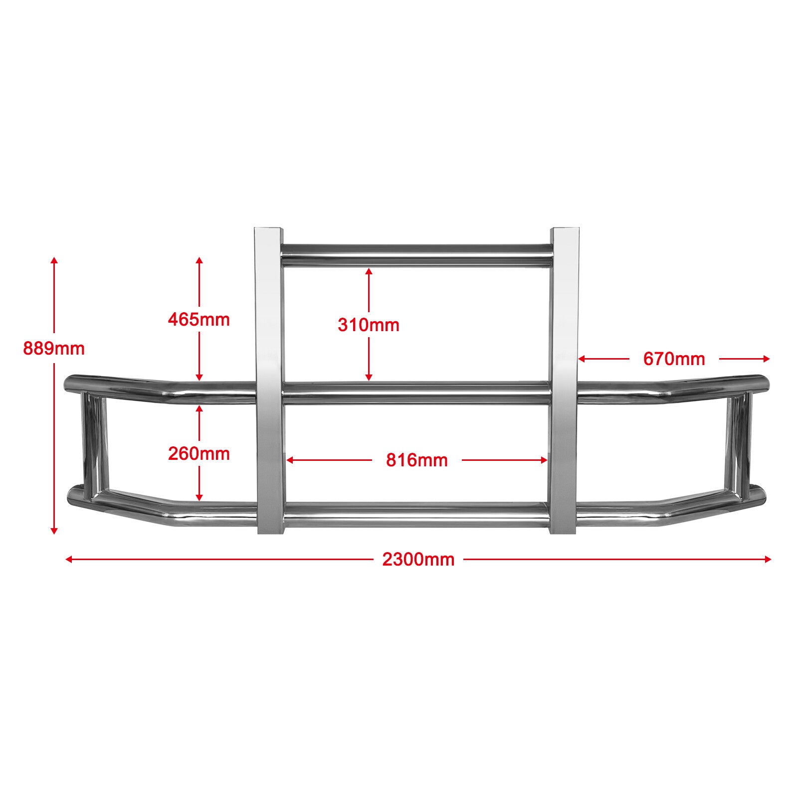 3 Diameter Stainless Steel Deer Guard Bumper for Kenworth T680 2022 w/ Brackets v